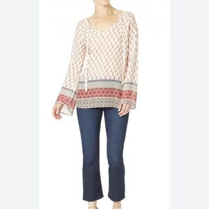 Women’s Sanctuary Mori long bell sleeve boho peasant tie blouse small‎